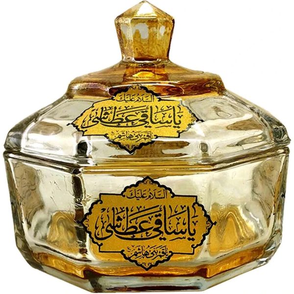 قندان مذهبی بلوری یا س