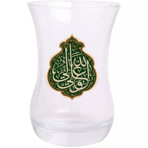 استکان تک عددی کمر باریک بدون دسته با شعار علی ولی الله علیه السلام
